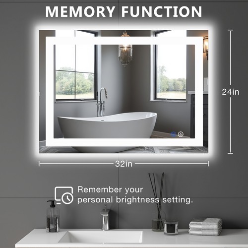 Led lighted bathroom mirror - bathroom,